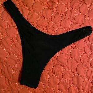 High Leg Bikini Bottom w/ Rouged Detail